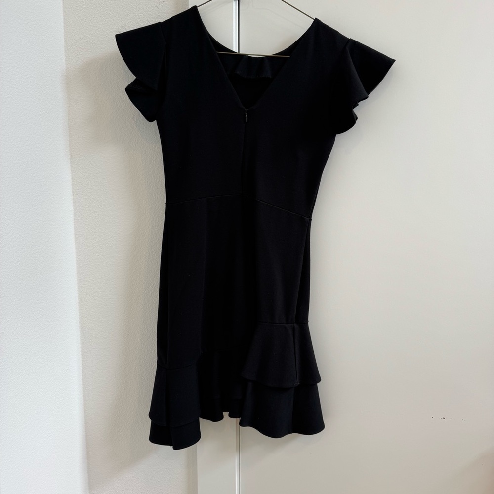 Amanda Uprichard Black Ruffle Dress